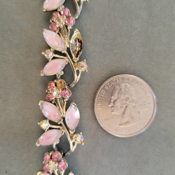 Pink & Silver Metal Bracelet ~ Pretty! *Missing a Stone* ~ GUC ~ Vintage? - Picture 12 of 15